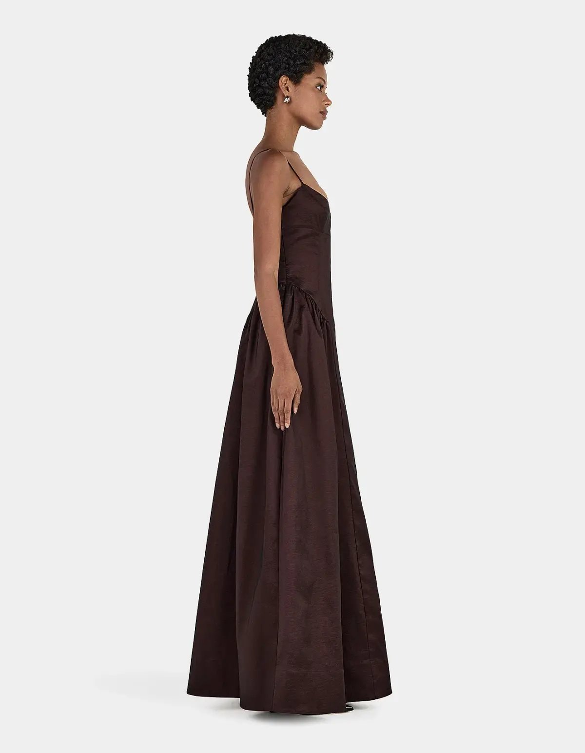 Hansen and Gretel Bellini Taffeta Floor Length Gown in Chocolate Brown Size 6/XS photo 2