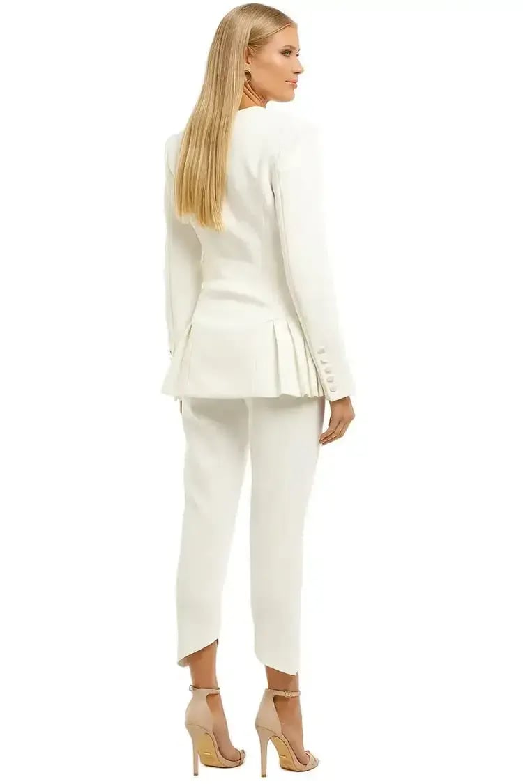 MISHA Tamina Linnea Blazer and Pant Set Ivory Size 10/M photo 2