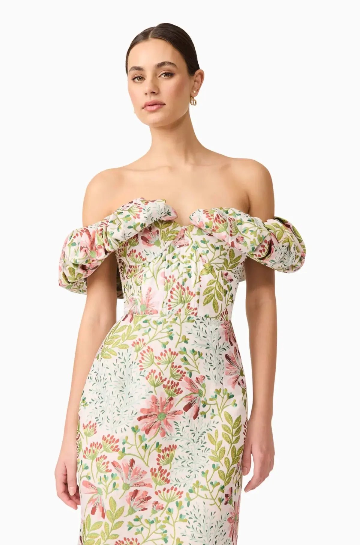 Elliatt Calaantha Off The Shoulder Midi Dress in Floral Size AU 8/S photo 2