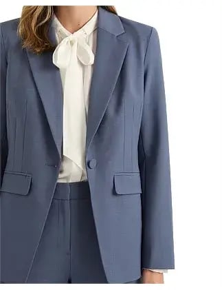 David Lawrence The Sebastian Wool Blend Blazer in Slate Grey Size 4/XXS photo 2