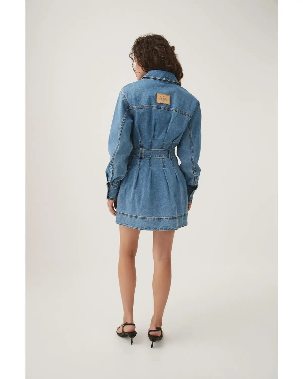 Aje Aradia Denim Mini Dress Classic Wash Size AU 4 photo 3
