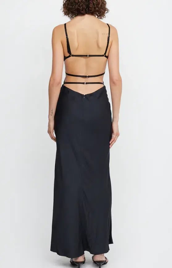 Bec & Bridge Diamond Days Strap Maxi Dress Black Size 6 photo 3