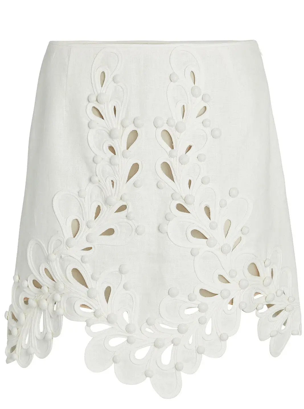 Zimmermann Brightside Rouleaux Mini Skirt Ivory Size 2 / AU 12 photo 4