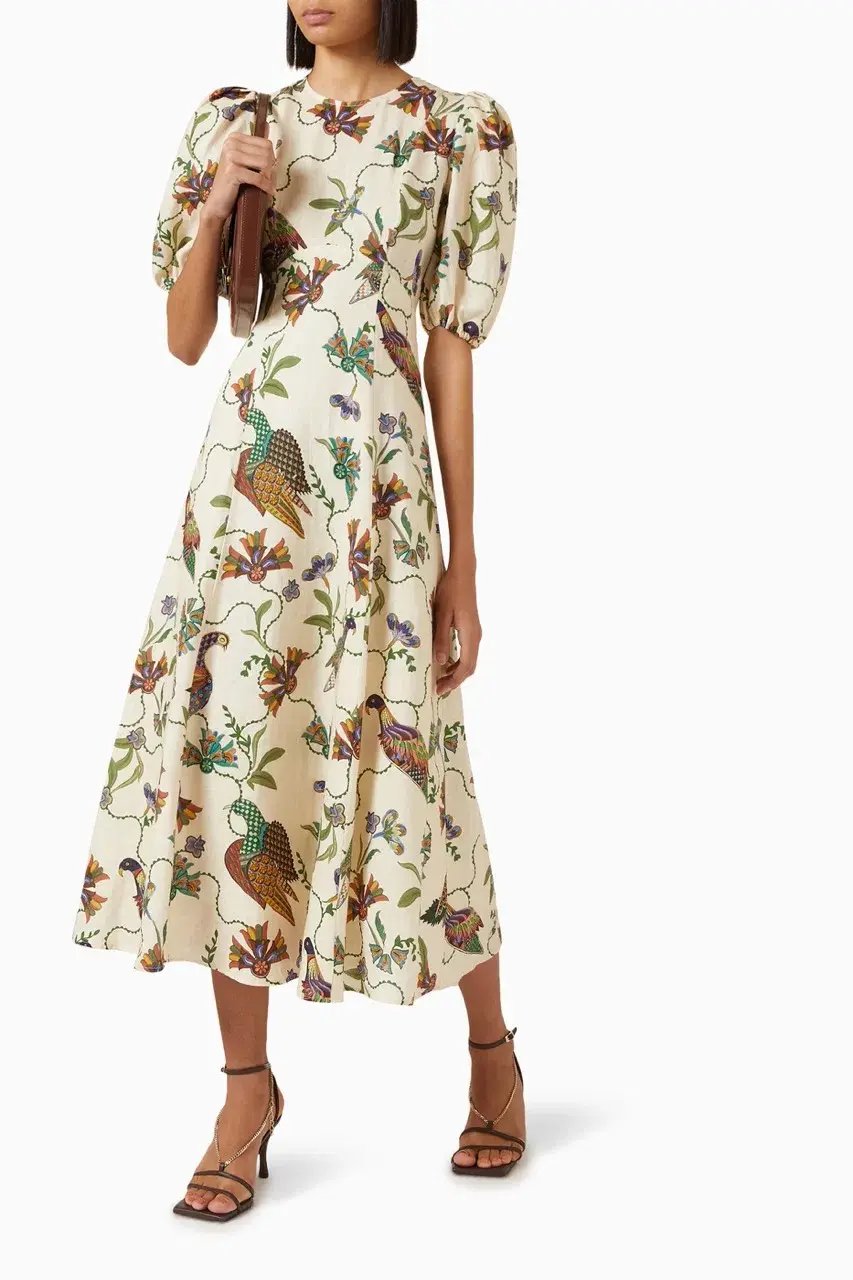 Alemais Birdie Midi Dress Print Size AU 10 photo 8
