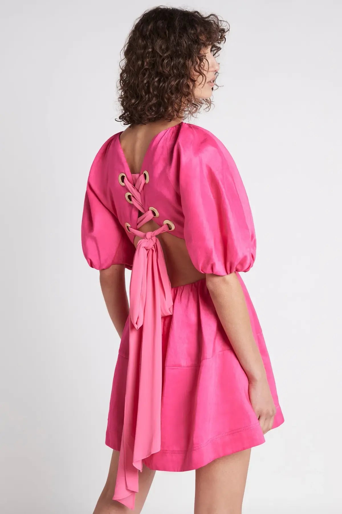 Aje Admiration Lace Up Mini Dress Pink Size AU 12 photo 2
