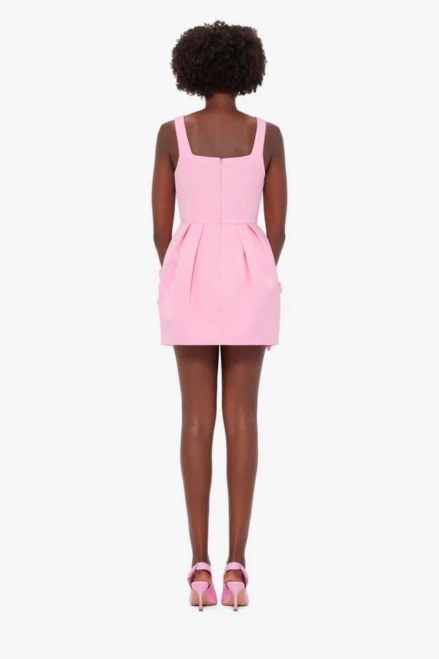 Leo Lin 'Piper' Floral Appliqué Mini Dress - Baby Pink photo 4