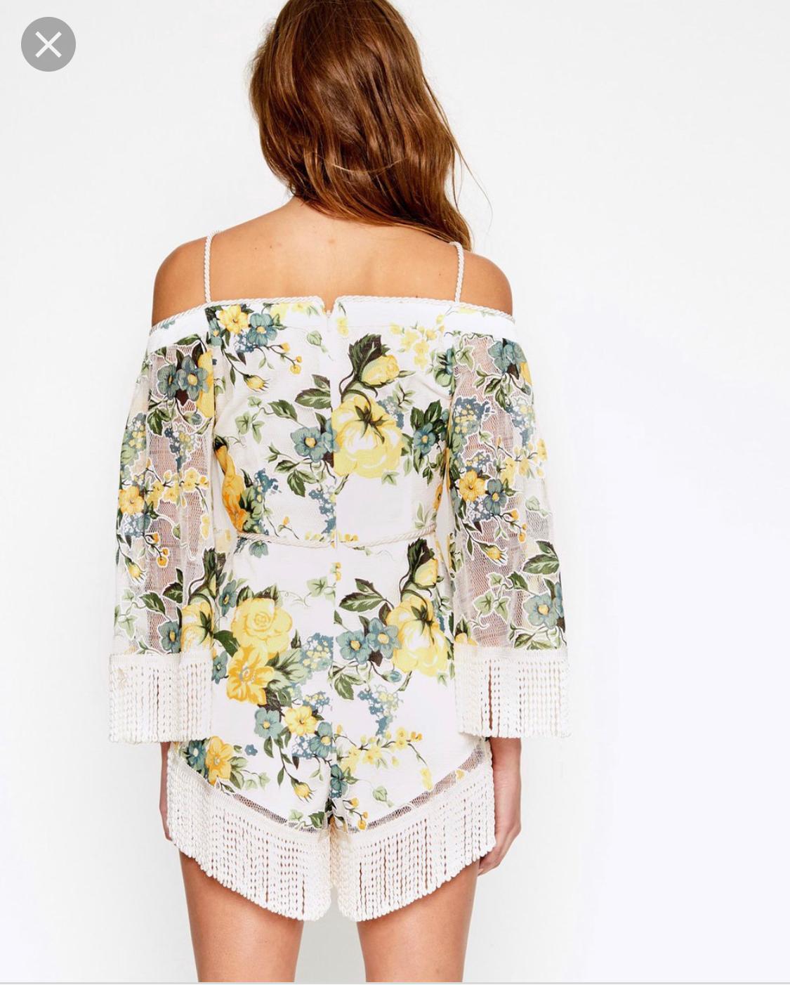 Alice McCall Le Fleur Playsuit Yellow Floral Size 6 photo 3