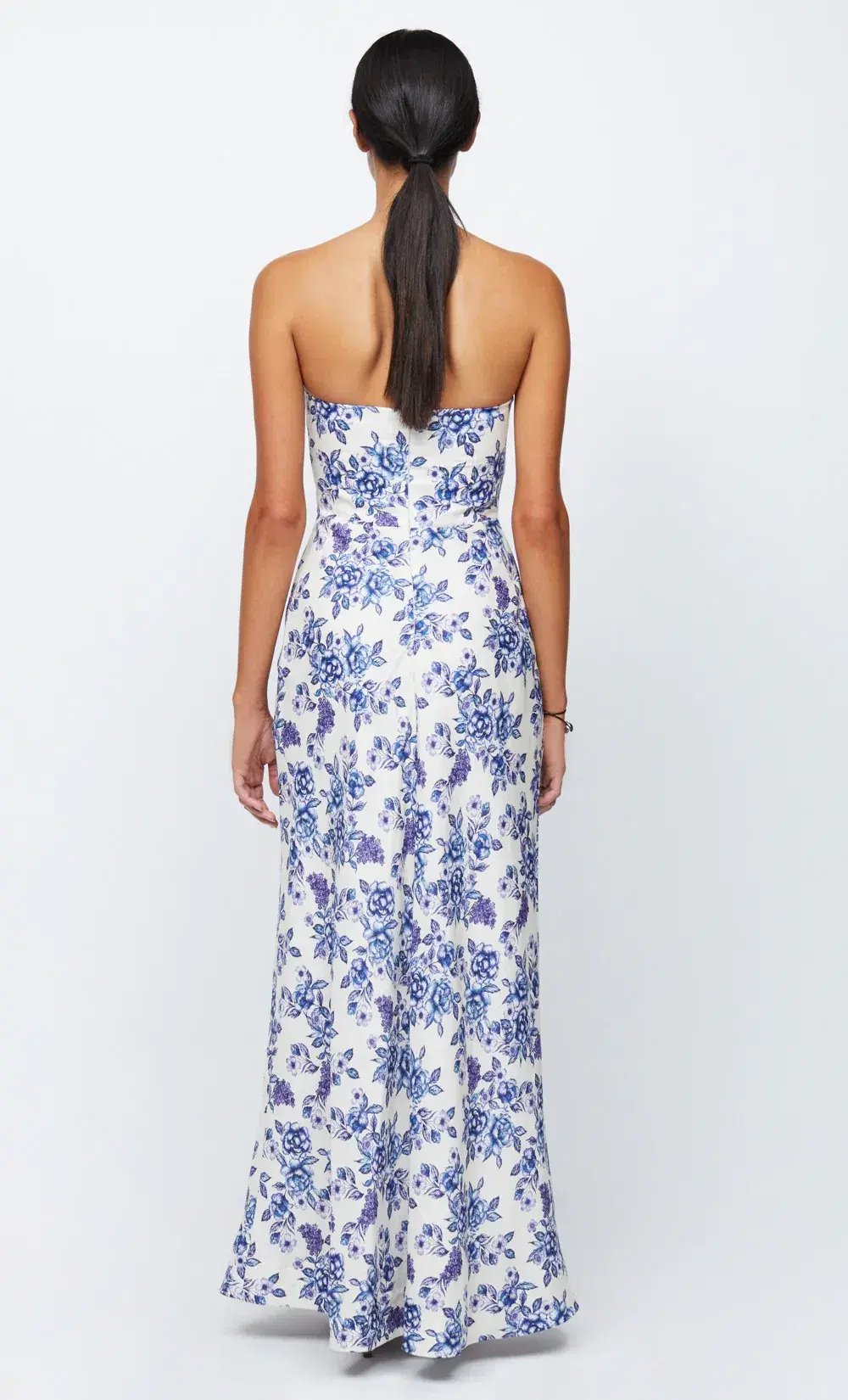 Bec & Bridge Audette Strapless Maxi Dress White And Blue Size 16 photo 3