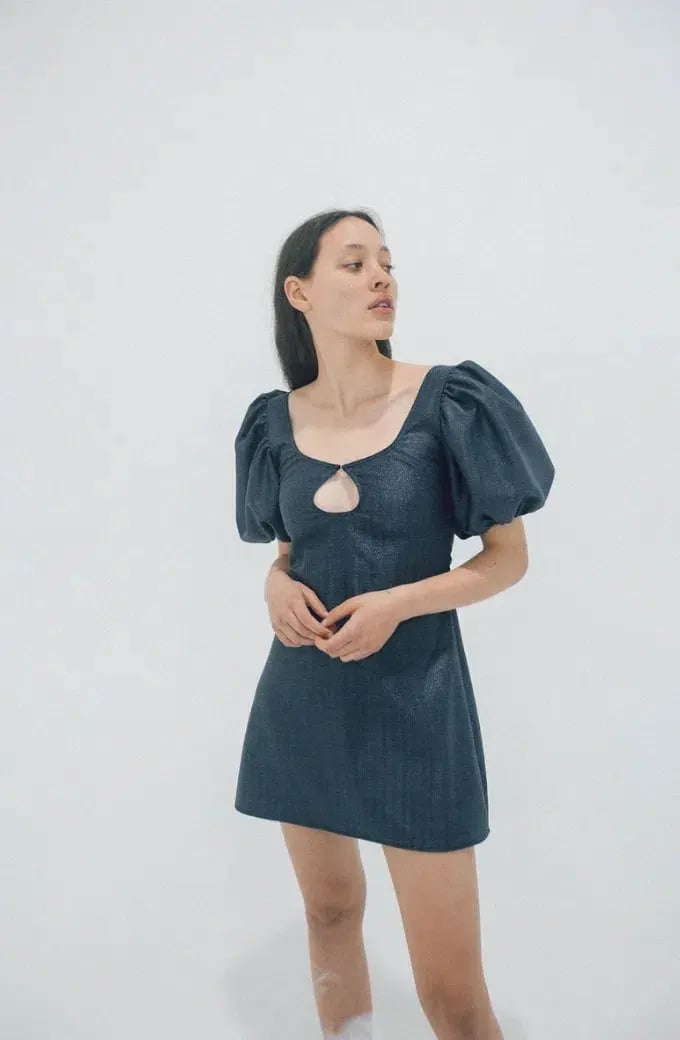 Georgia Alice Mia Mini Dress - Navy Sparkle Size 6 photo 2