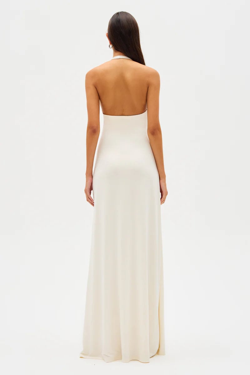 Misha Collection Jennifer Cupro Maxi Dress - Ivory photo 2