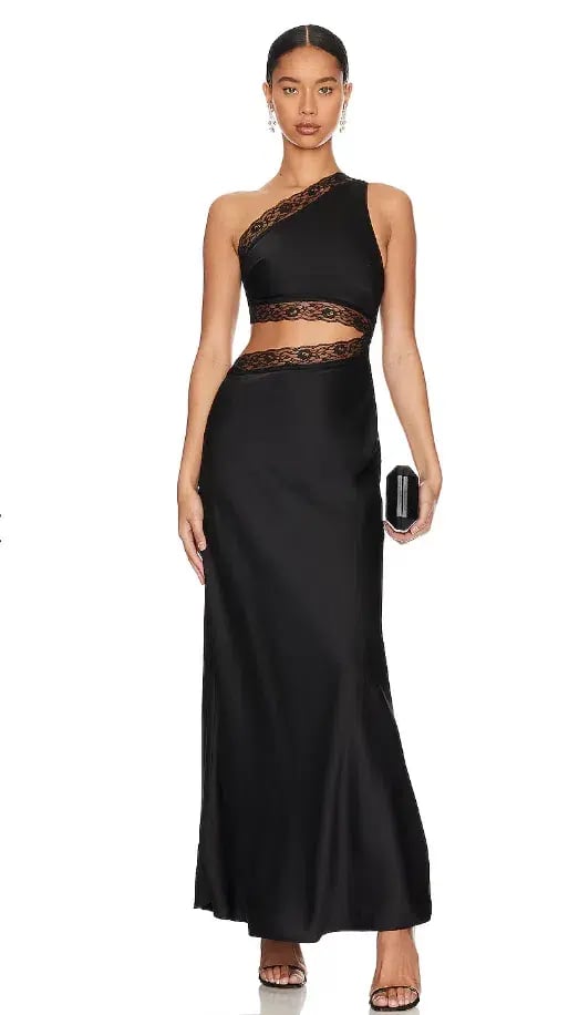 MISHA Jillian Silk Maxi Dress Black Size 10 photo 4