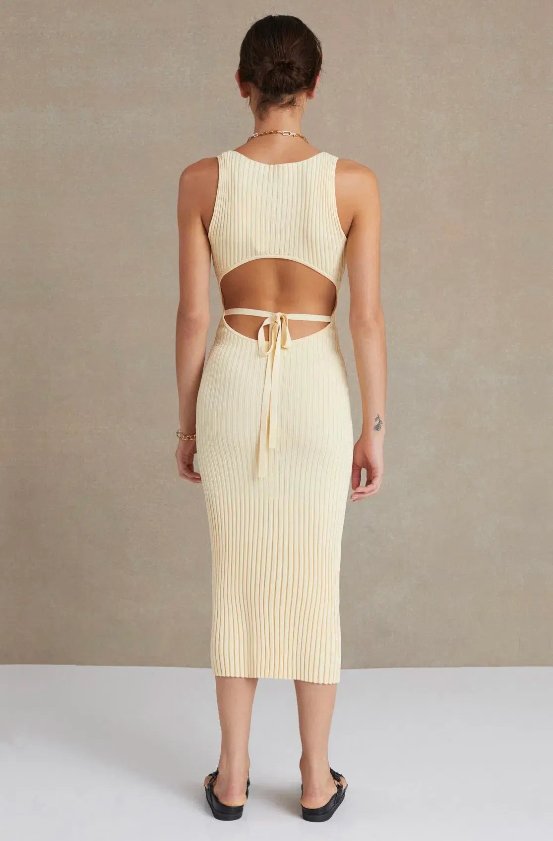 Bec & Bridge Lyla Knit Midi Dress Butter Size 6 photo 2