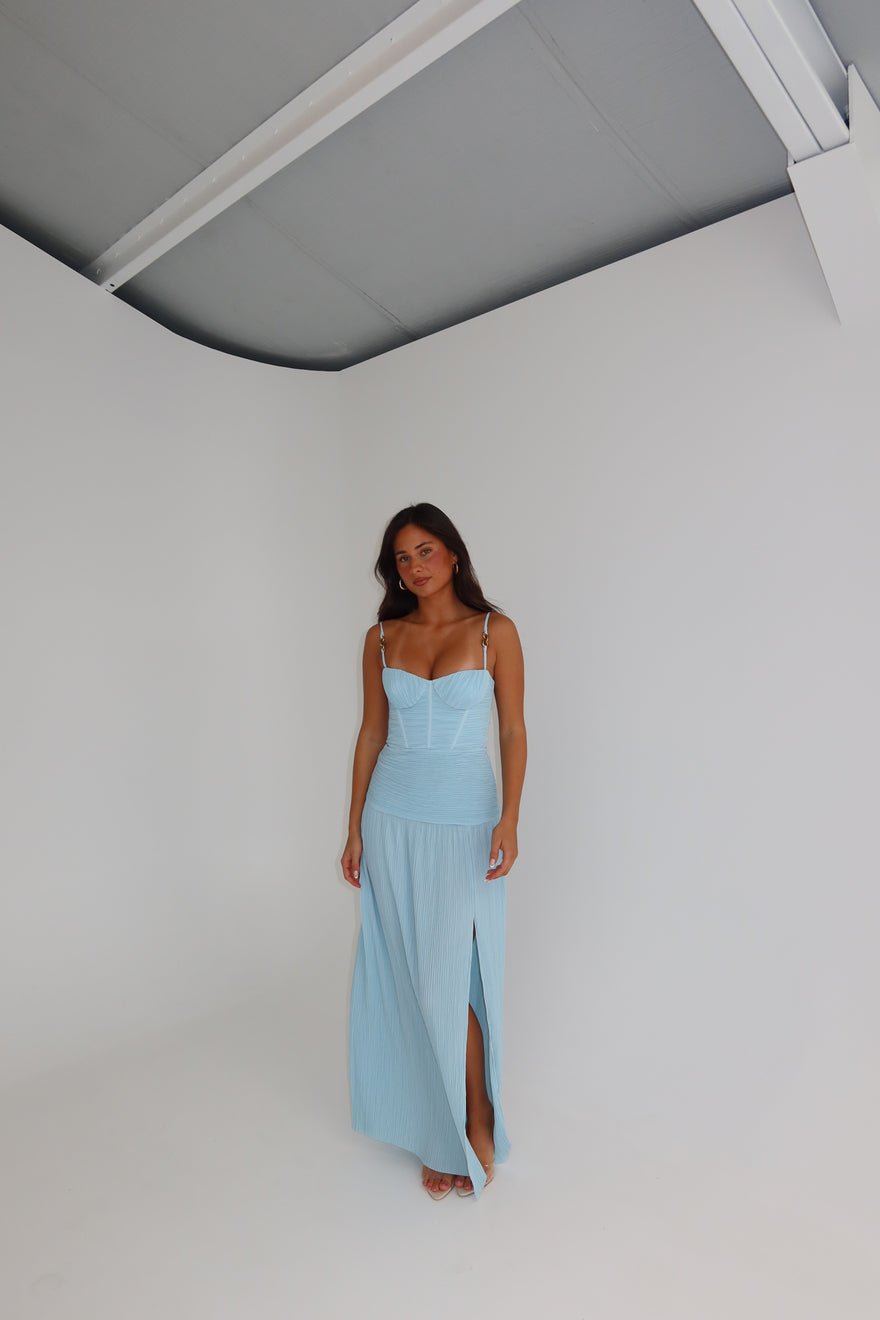 Manning Cartell Double Time Pleat Gown Acqua Spritz photo 4
