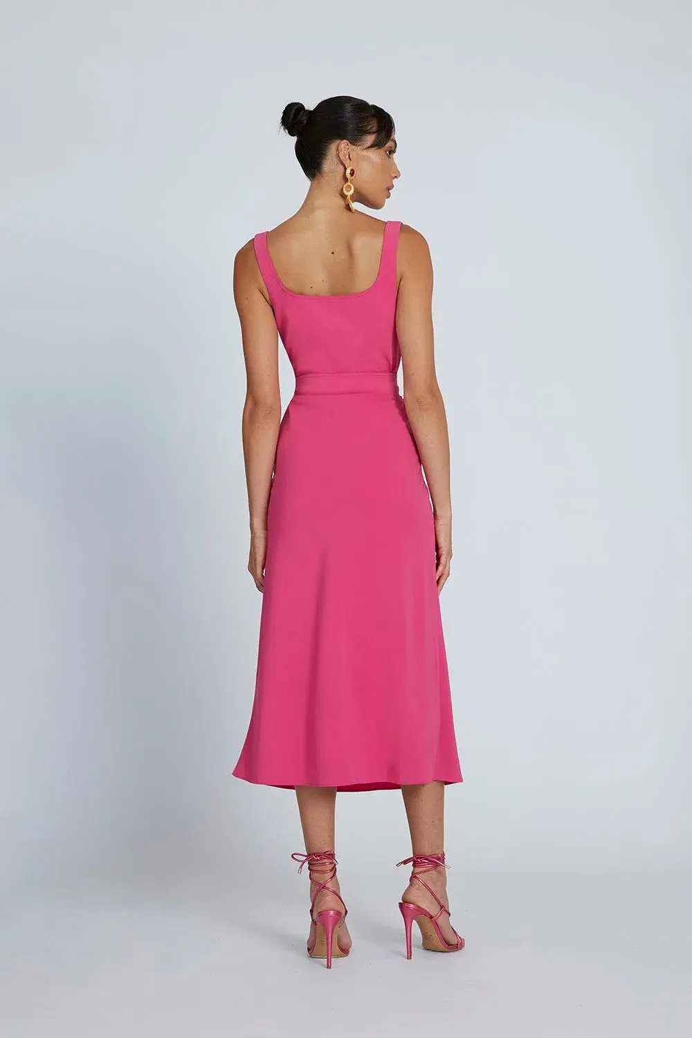 By Johnny Ora Midi Dress Pink Size AU 12 photo 3