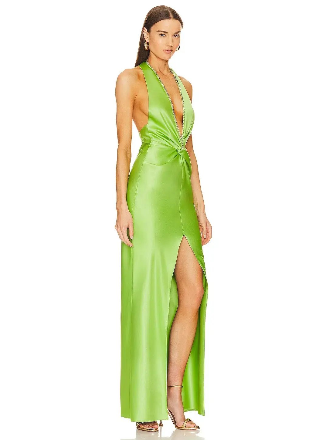 Khanums X Revolve Pear Halter Gown Green Size XS/Au 6 photo 2