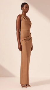 Shona Joy Lani Asymmetrical Gathered Maxi Dress - Cinnamon photo 4