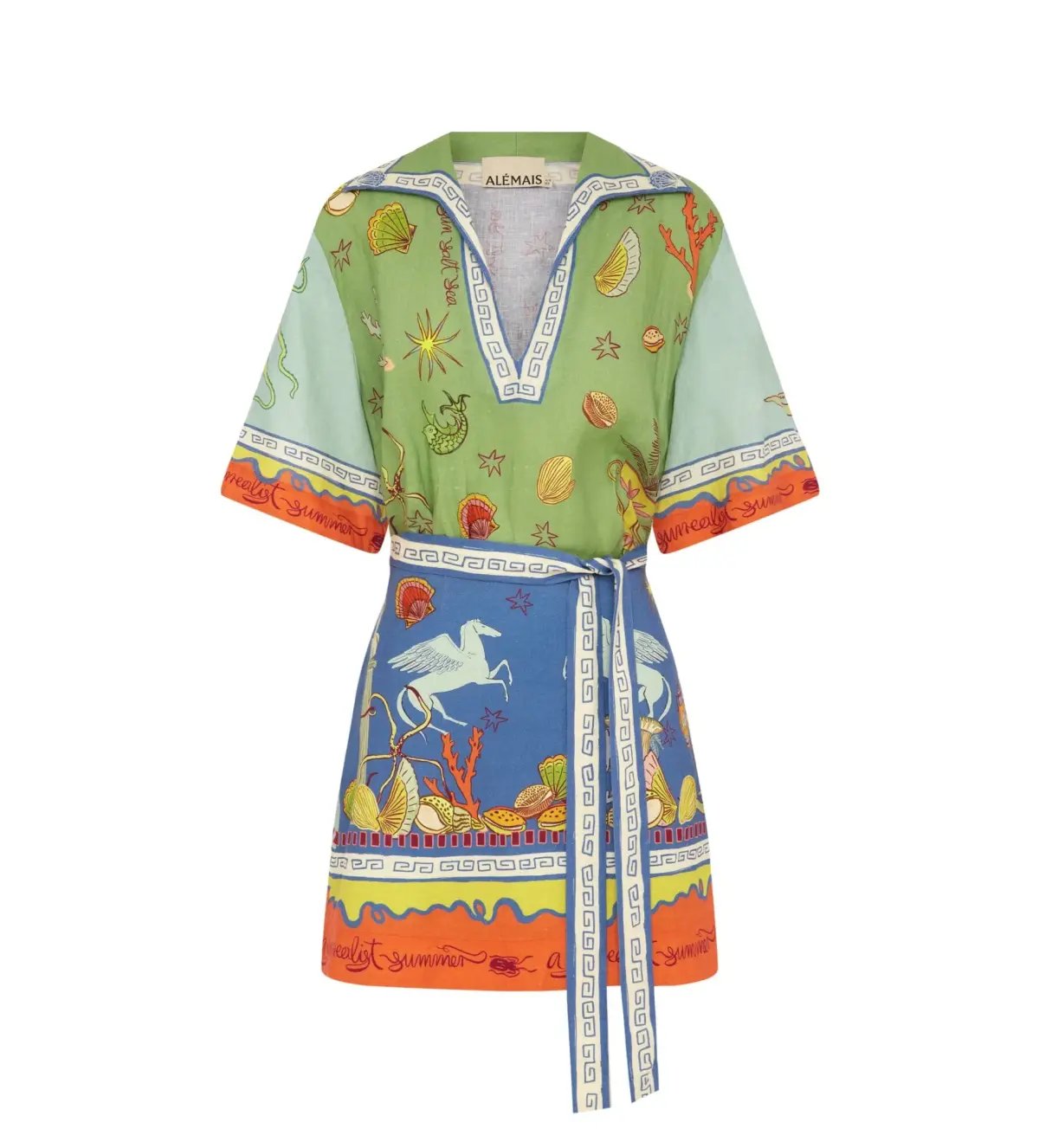 Alemais Surrealist Summer V Neck Minnie Mini Dress Multi Size 12 photo 4