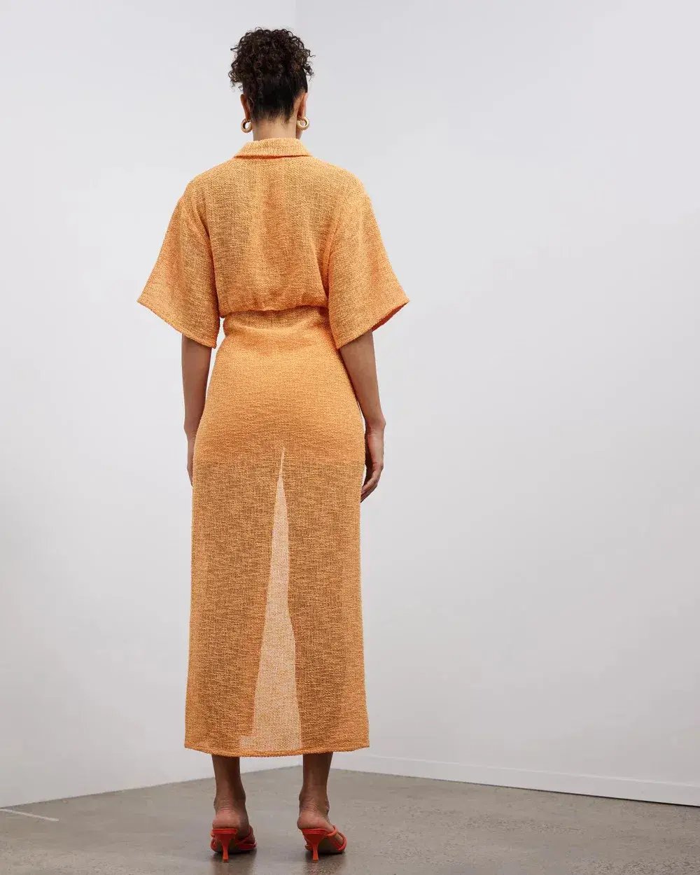 Camilla & Marc Clementine Twist Midi Dress Persimmon Size 10 photo 3