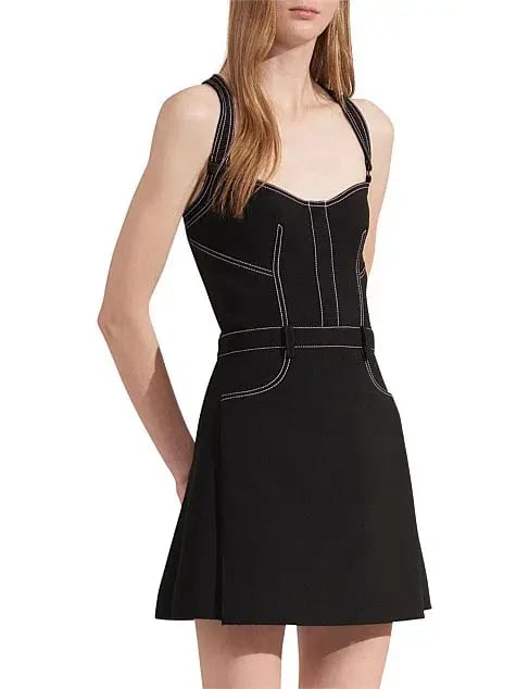 Dion Lee Stitch Tuck Mini Dress Black Size AU 10 photo 3