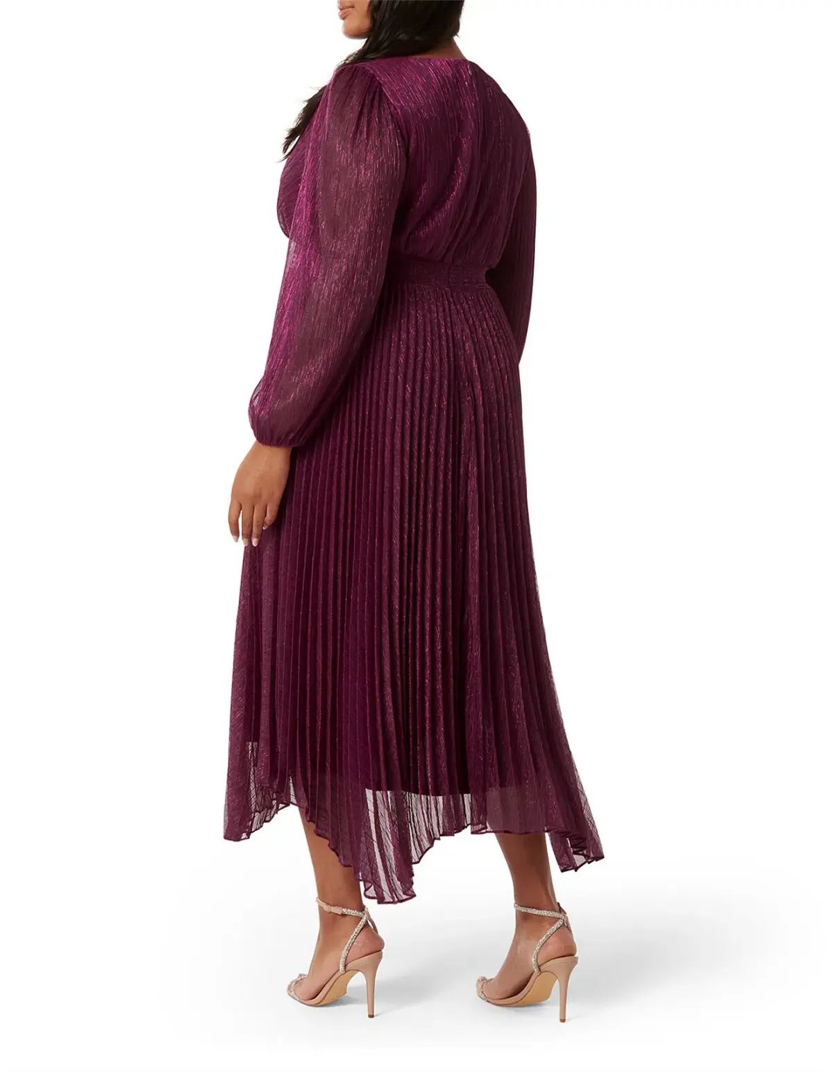 Forever New Curve Sahara Wrap Plisse Midi Dress Fuchsia Pink Size AU 20 photo 2