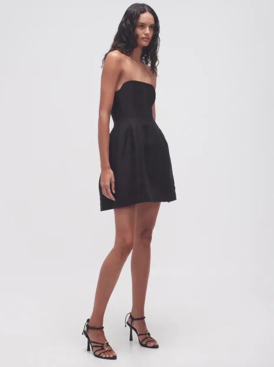 Aje Baret Strapless Mini Dress Black Size 8 photo 4