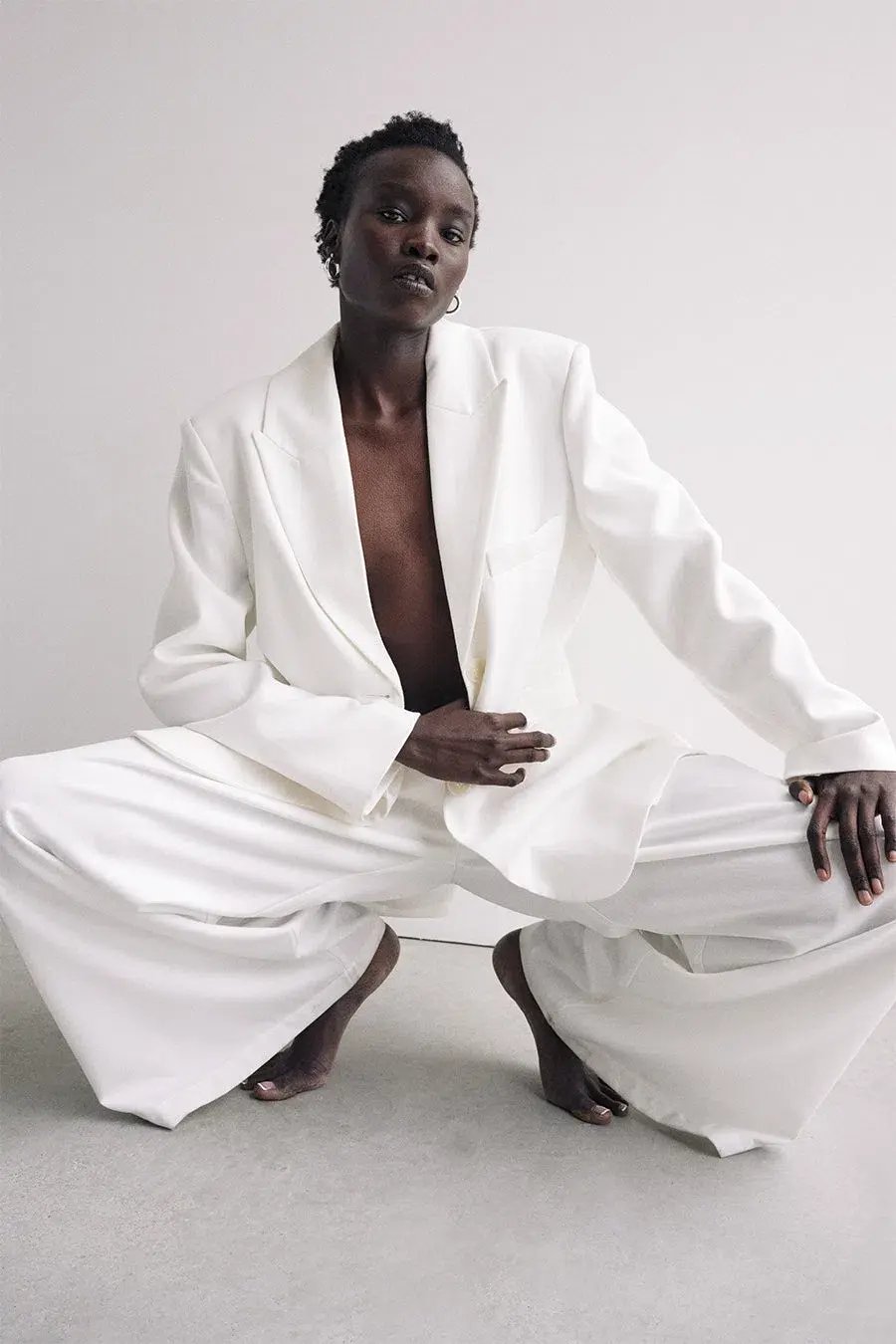 Dissh Harley Boyfriend Two-Piece Suit White Size 8 photo 3