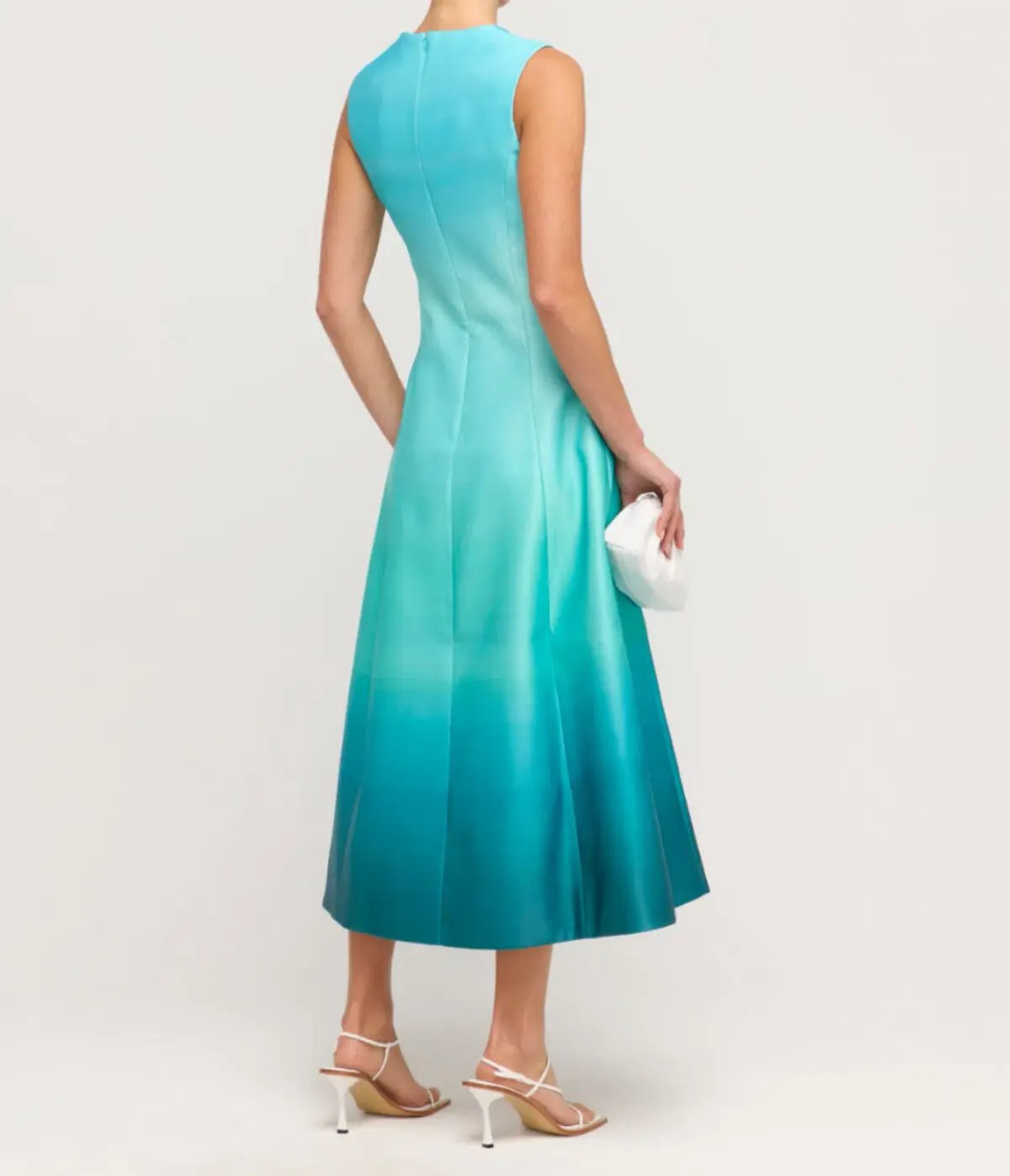 Leo Lin Cleo Sleeveless Midi Dress in Ombre Aqua Size 6 photo 3