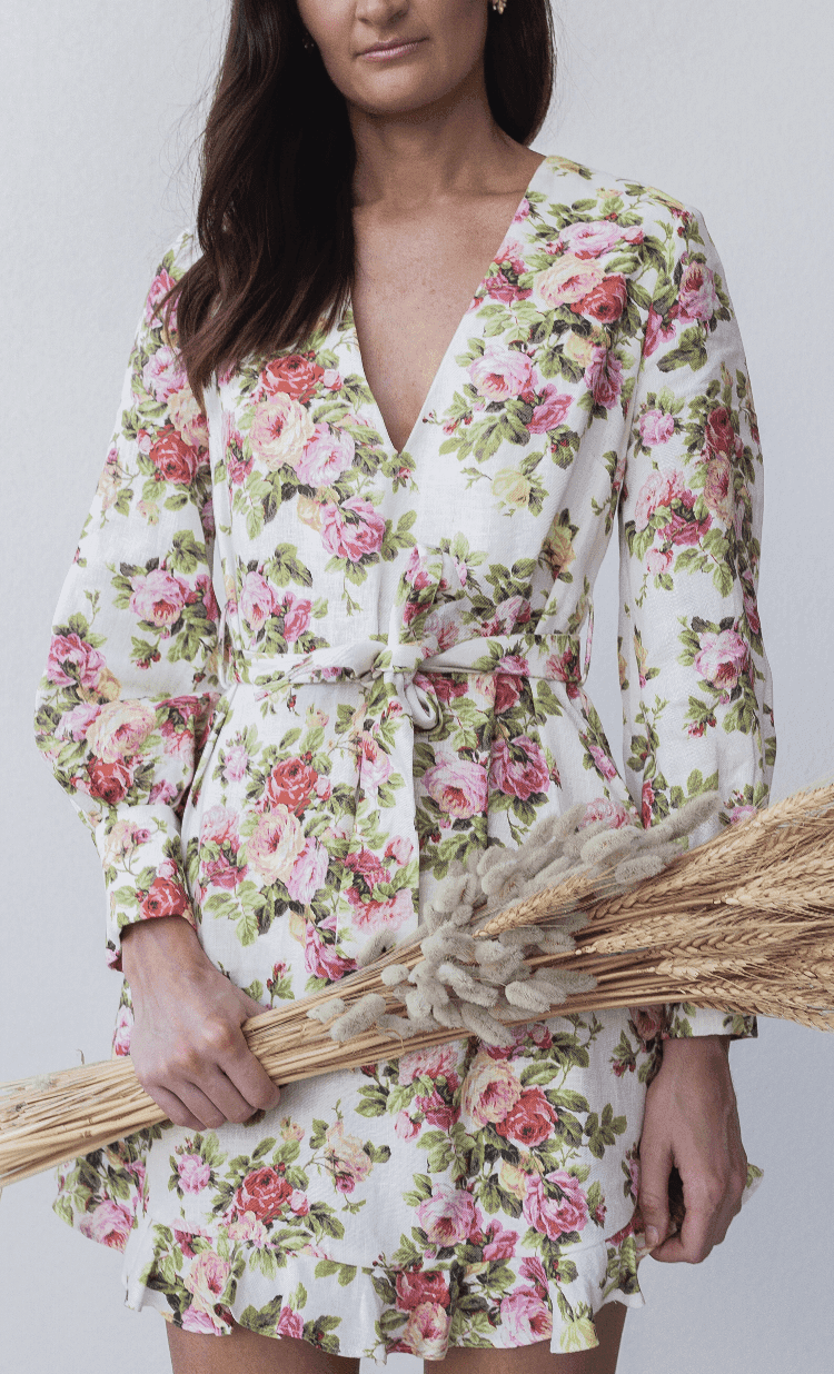 Zimmermann Radiate Flounce Shift Mini Dress Floral Size 1 / Au 10 photo 3