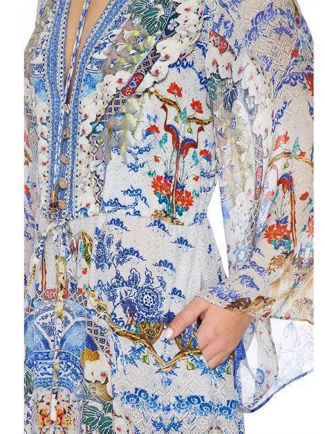 Camilla Geisha gateways drawstring button up dress size 14 photo 2