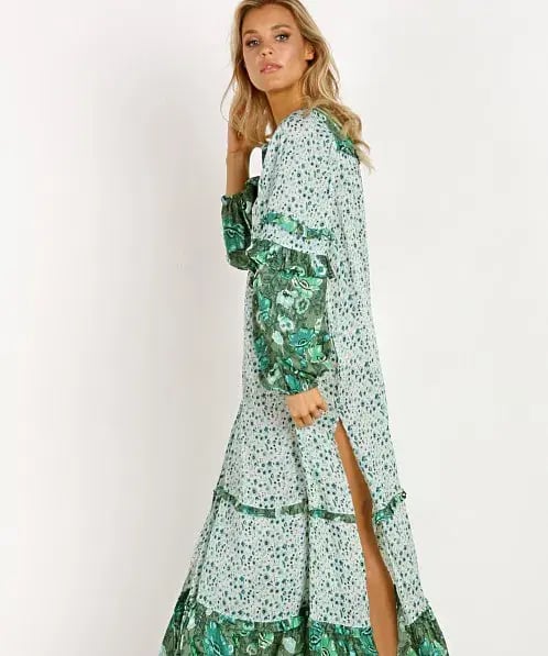 Spell Designs Winona Ivy Maxi Boho Dress Green Size 10 photo 3