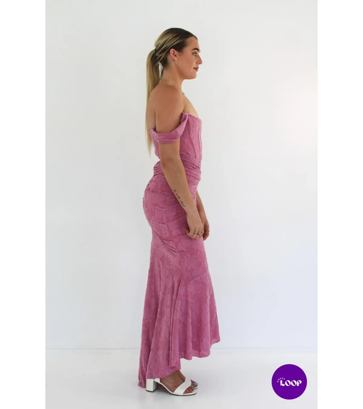 House Of CB Cesca Floral Maxi Dress Rose Pink Size S / AU 8 photo 3