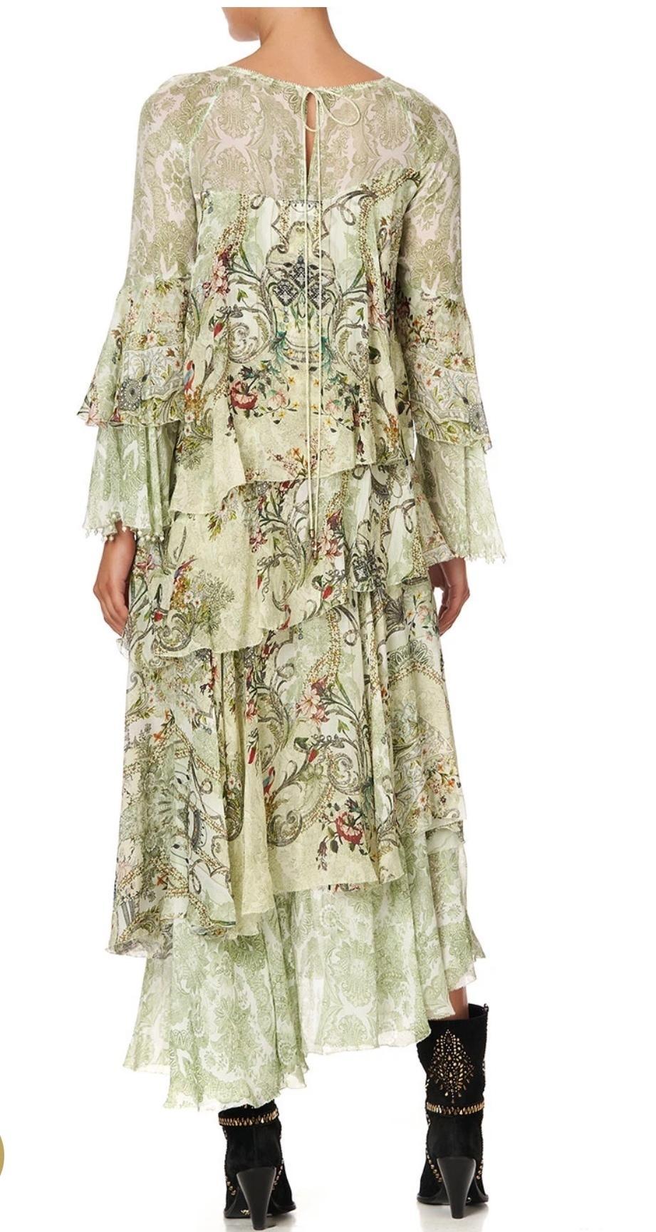 Camilla Brick Lane Beauty Asymmetrical Ruffle Dress Print Size 14 photo 3