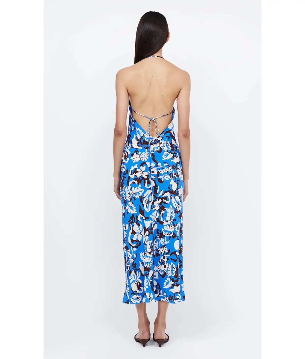 Bec & Bridge Clarisse Halter Maxi Dress in Blue Lagoon Hawaiian Floral Size 8 photo 3