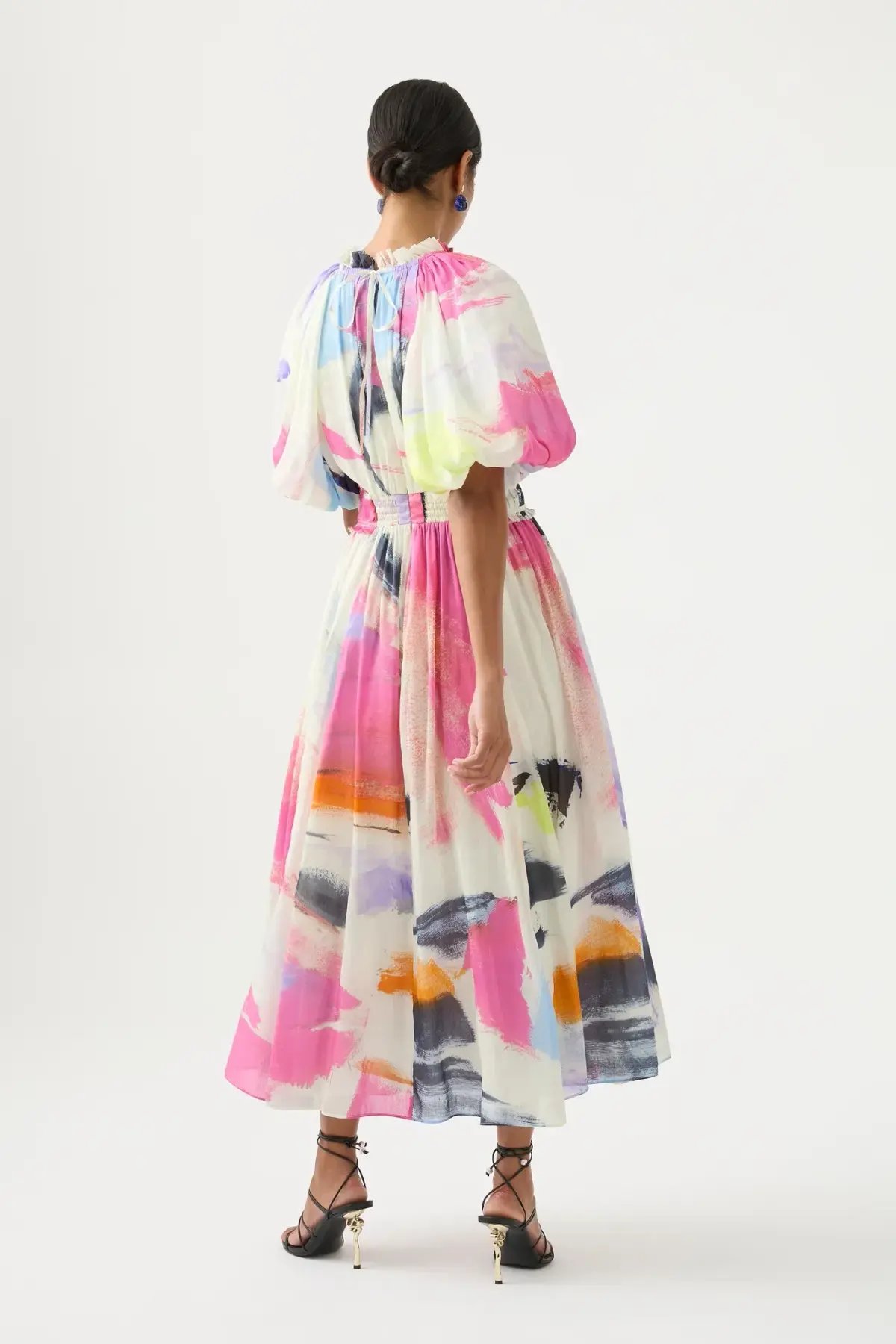 Aje Elysium Blouson Midi Dress Multi Size 16 photo 2