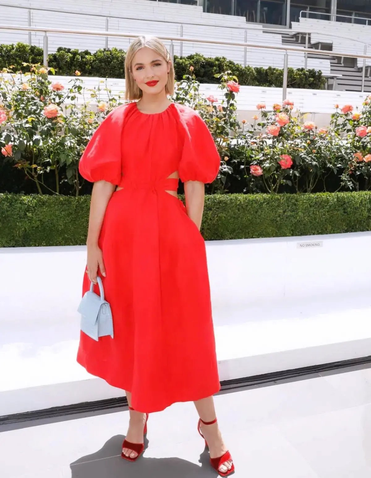 Aje Mimosa Cut Out Midi Dress Red Size 10 photo 3