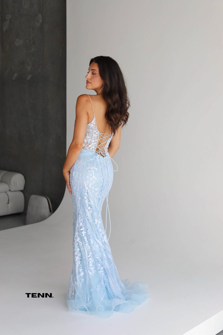 Sherri Hill Butterfly Gown - Light Blue photo 3