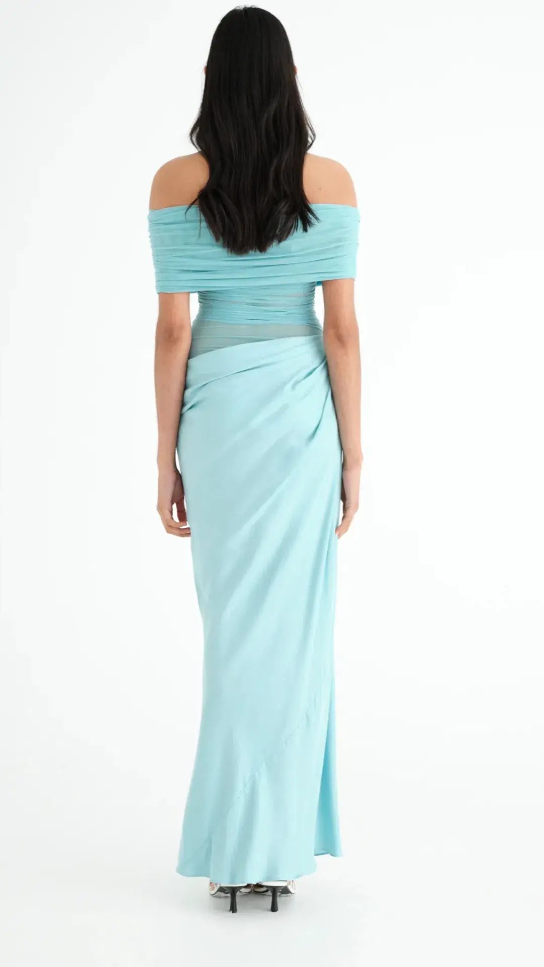 Benni Nico Off Shoulder Maxi Dress  in Aquamarine Size AU  12 photo 3