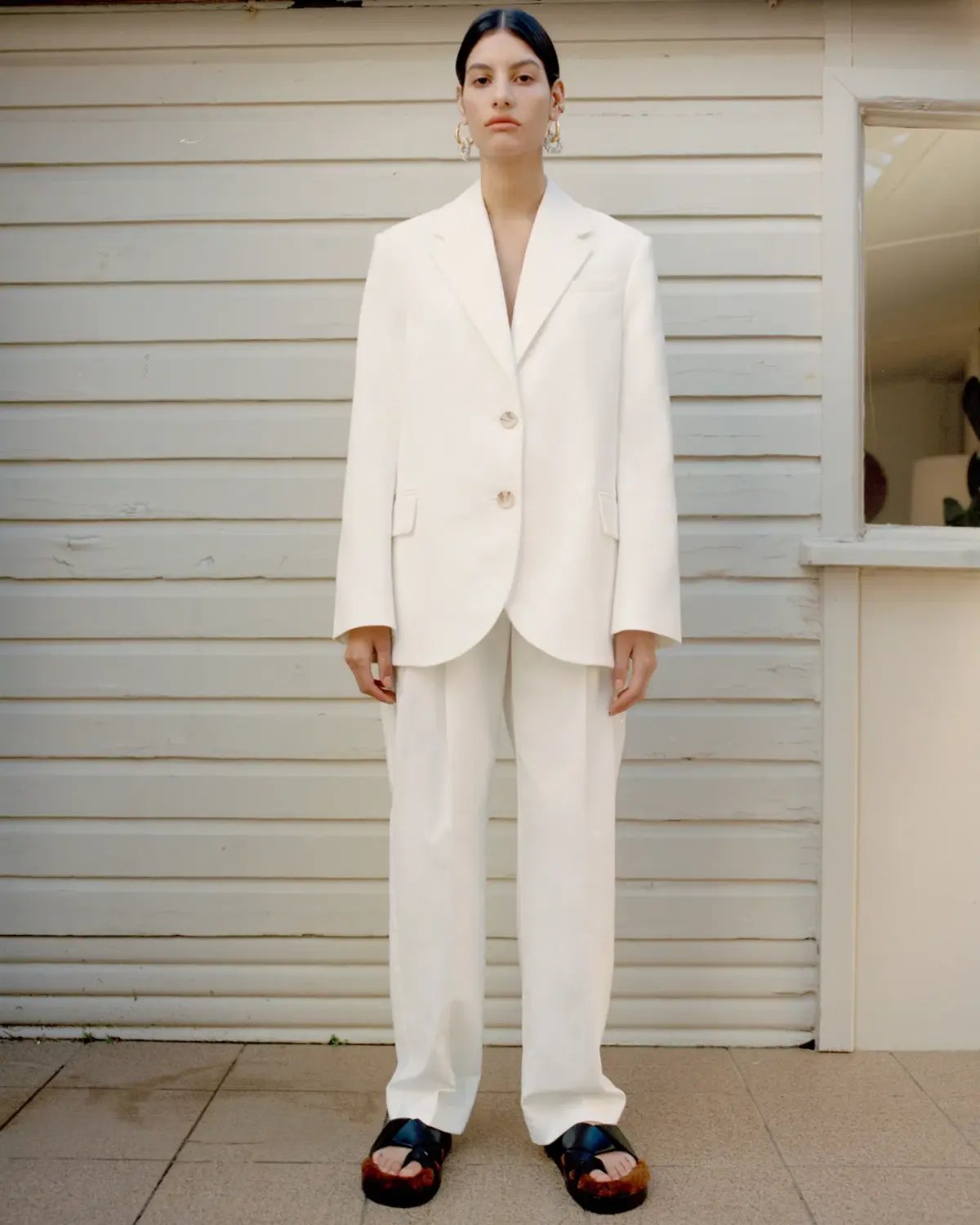 Camilla & Marc Raleigh Two-Piece Suit Cream Size 10 photo 3