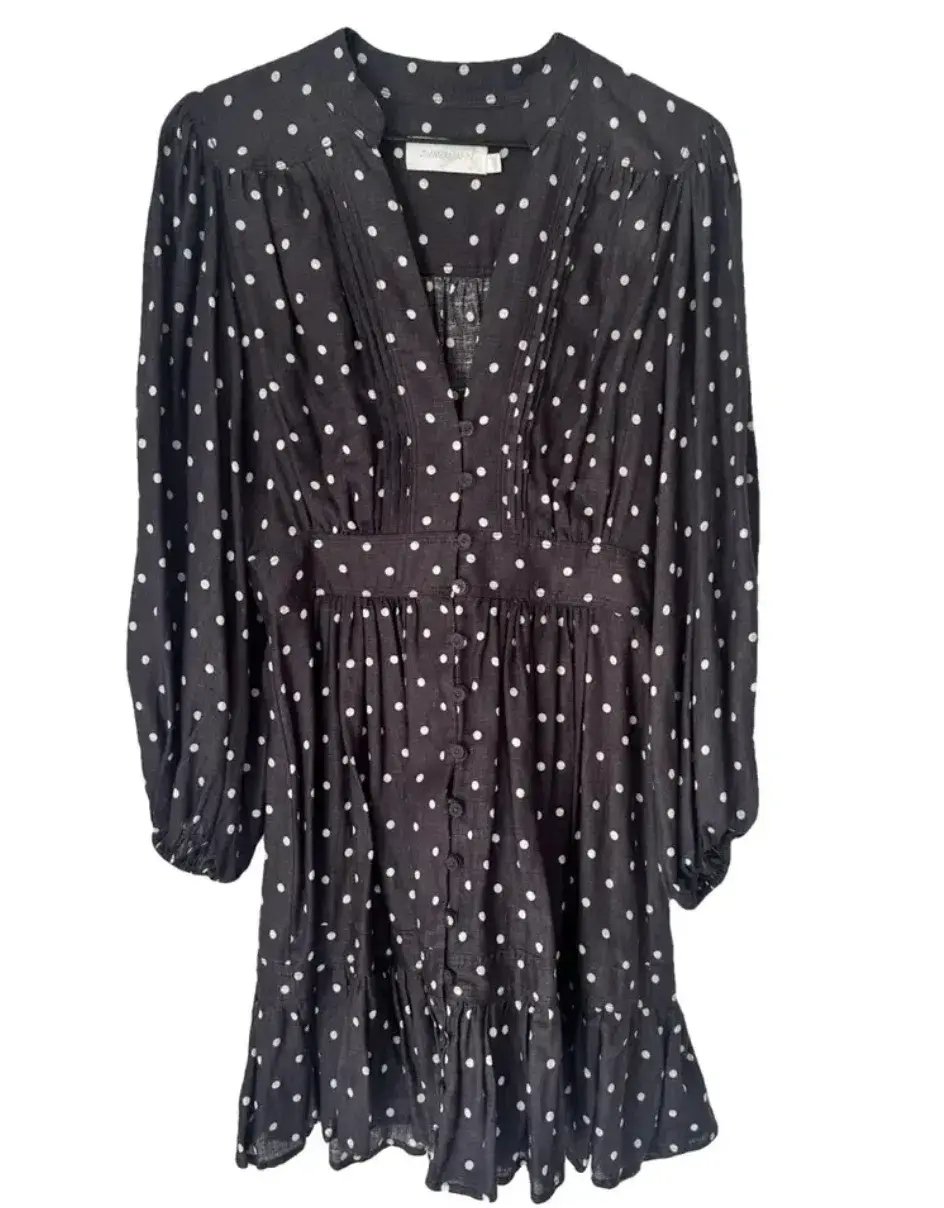 Zimmermann Prima Dot Dress Navy Size 0/Au 8 photo 2