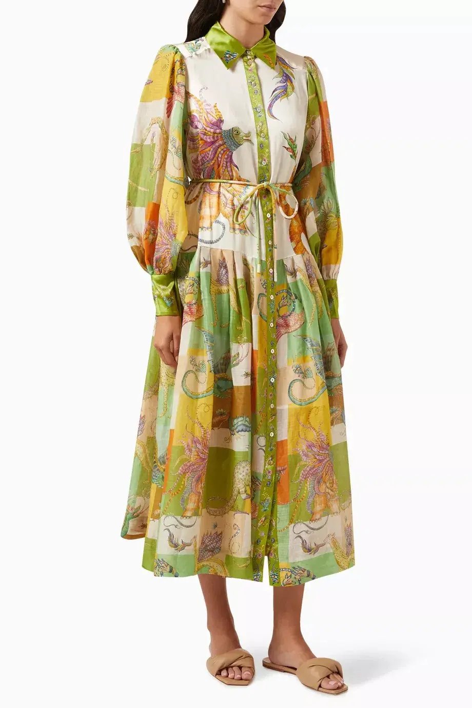 Alemais Jerome Silk Shirtdress Multi Size AU 10 photo 9