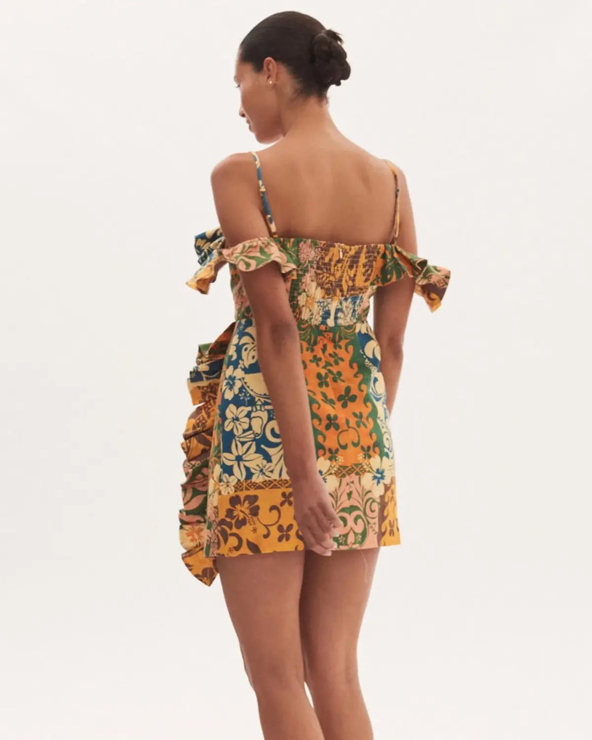 Alemais Archie Flounce Mini Dress Print Size 10 photo 3