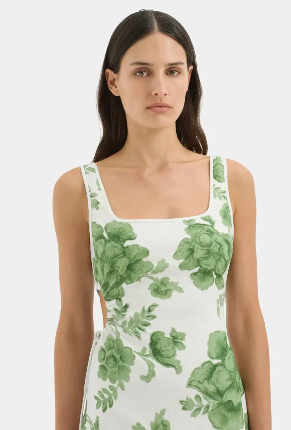 Sir The Label Gardella Cut Out Mini Dress Green Print Size 1 / AU 8 photo 5