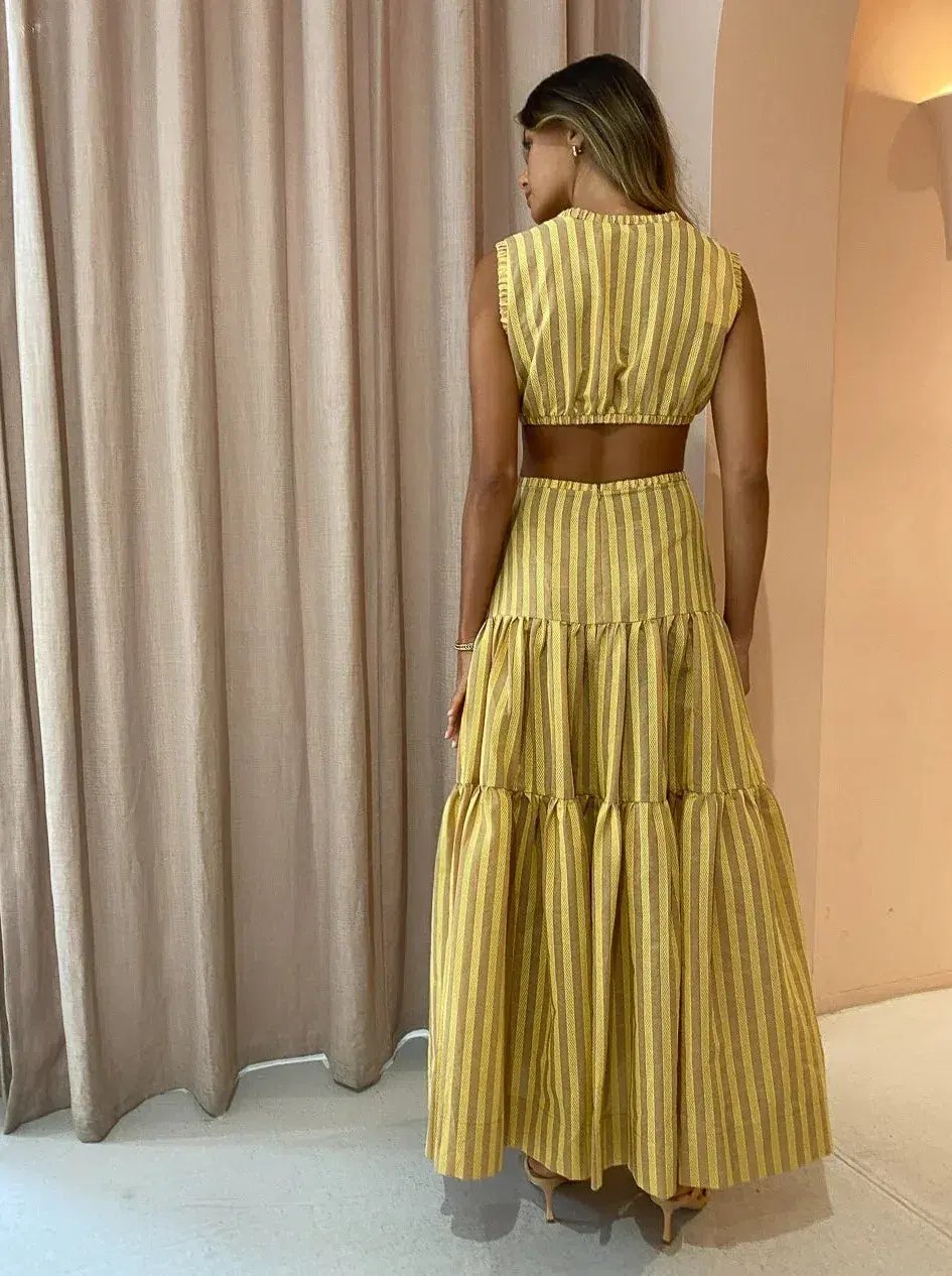 Bec & Bridge Liliana Maxi Dress Stripe Size 12 photo 3