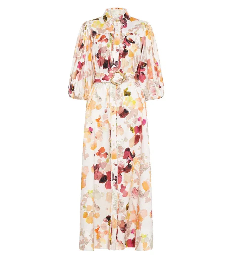 Aje Dassia Puff Sleeve Midi Dress Print Size 12 photo 3