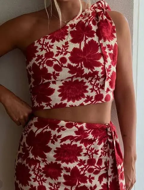 Sir the Label Cinta Tie Crop and Skirt Set Valentina Floral Print Size AU 8 photo 3