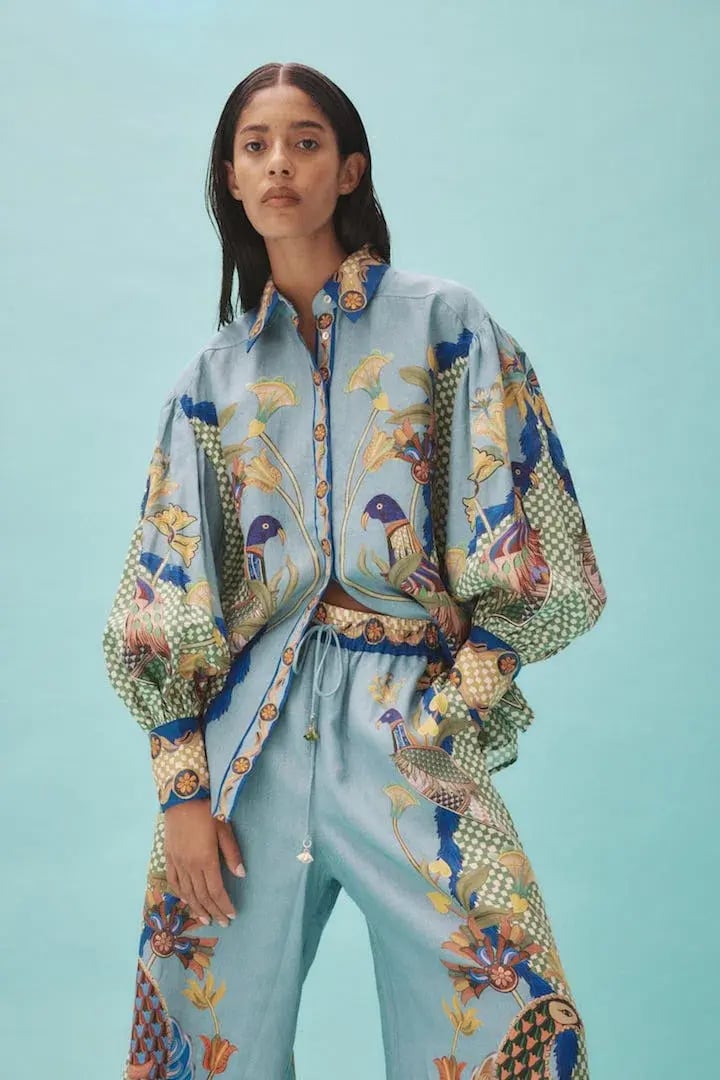Alemais Gilly Shirt and Pant Set Misty Blue Size 12 photo 2