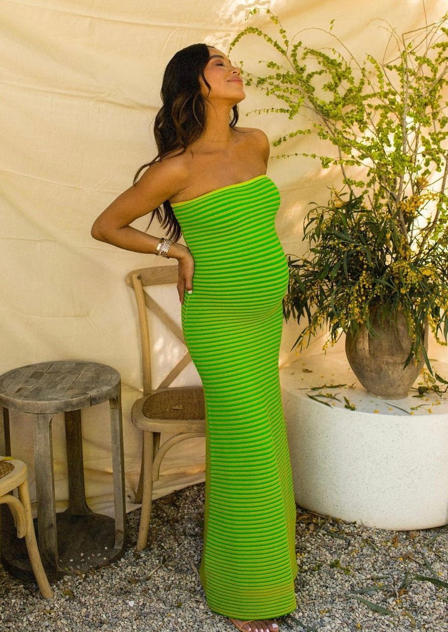 The Wolf Gang Sunmor Knit Maxi Dress, Lime photo 4