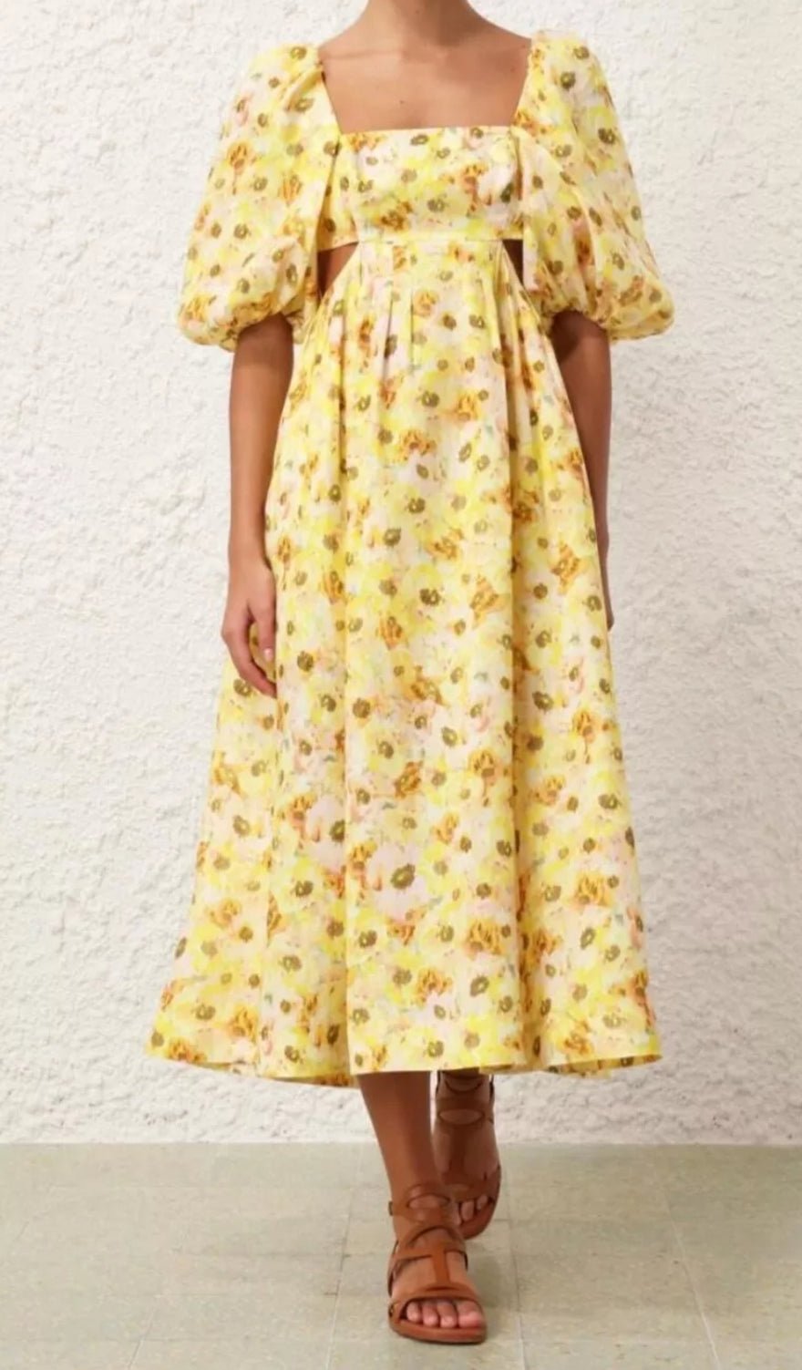 Zimmermann Lightburst Cut-out Yellow Midi Dress photo 3