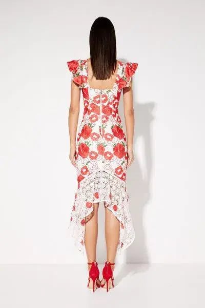 Mossman Roses Are Red Midi Dress Print Size 6 photo 2