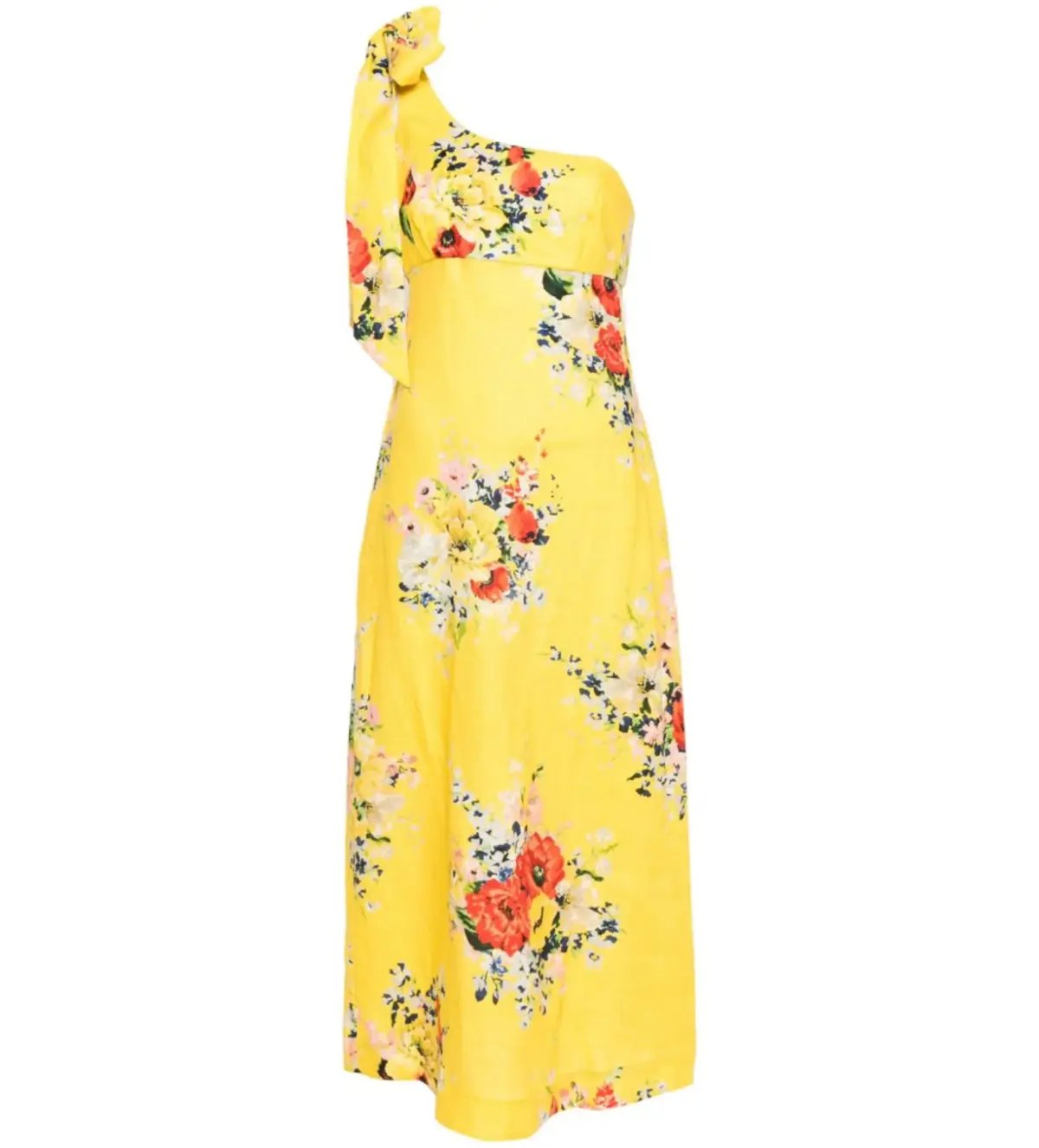 Zimmermann Alight Asymmetric Midi Dress in Yellow Floral Size 1 / AU 10 photo 4